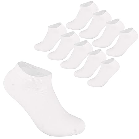 DaMaro Sneaker Socken - 10 bis 20 Paar Füßlinge aus Baumwolle in allen Farben (schwarz, weiß, bunt), allen Größen (35–50), Un