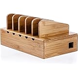 Prosumer's Choice Natural Bamboo Charging Station Rack for Smartphones and Tablets