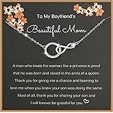 MADAOGO To Boyfriend's Mom Necklace, 925 Sterling Silver Infinity Necklace for Women, Mother's Day Gift for Boyfriend's Mother