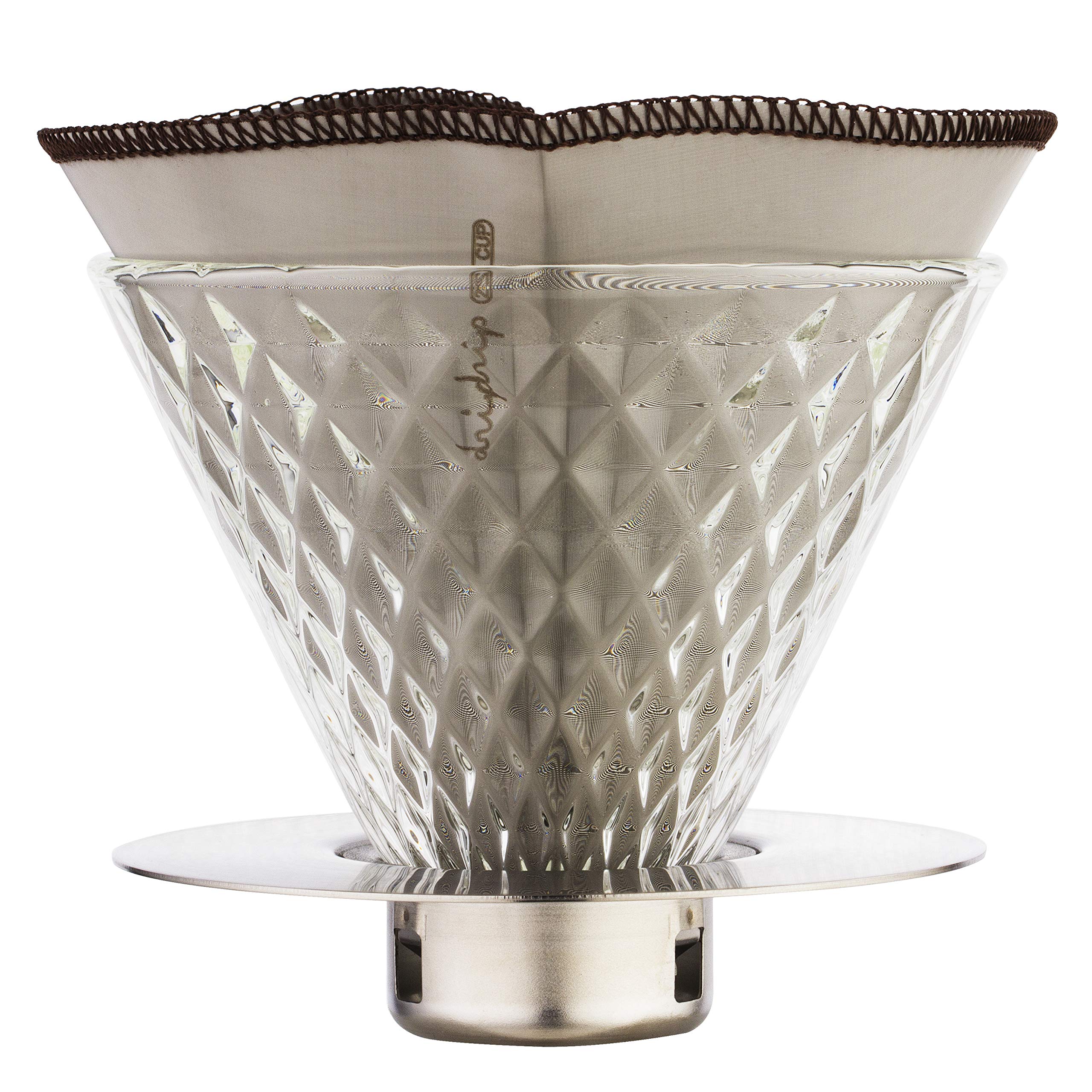 dripdrip Foldable permanent filter for pour over coffee made of fine stainless steel mesh (hand filter + permanent filter)