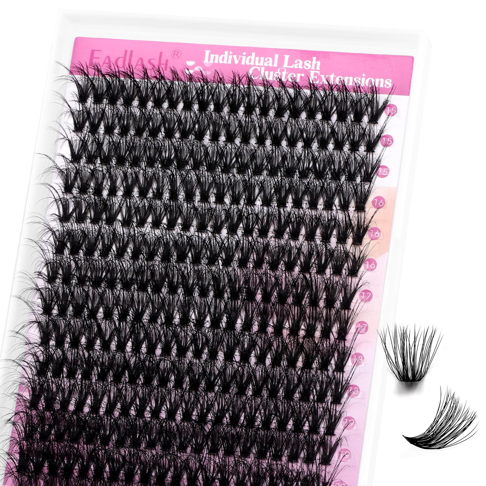 Cluster Lashes Extensions Individual Eyelashes 60D 0.07 C Curl 15-20mm Extensions 200Pcs DIY Eyelash Extensions at Home