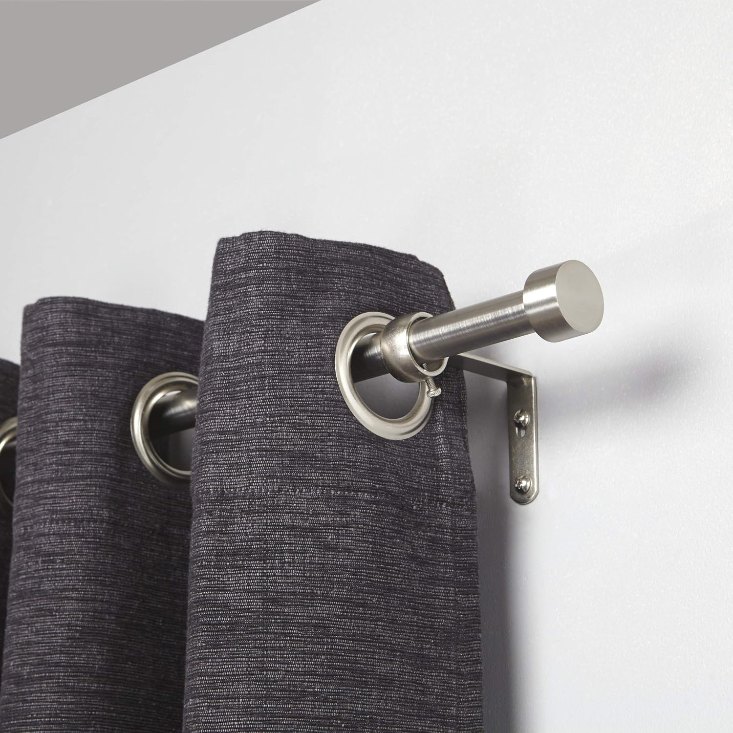 Umbra Cappa ¾” Adjustable Curtain Rod for Windows - 36 to 72” Drapery Rod, Nickel, 36-66 Inch - Image 3