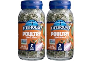 Litehouse Freeze Dried Poultry Herb Blend - Substitute for Fresh Poultry Herb, Jar Contains 7 Herbs, Organic, Poultry Herb Blend Seasoning, Non-GMO, Gluten-Free - 0.46 Ounce 2-Pack
