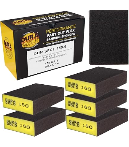 3M Angled Sanding Sponges – 6-Pack, Medium Grit, Wet/Dry, Washable & Reusable, Perfect For Corner And Detail Work