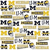 University of Michigan 50ct Vinyl Sticker Pack – Large Waterproof Decals for Laptops, Water Bottles, Tablets, Scrapbooks, Vehicles & More – Officially Licensed Wolverines Designs