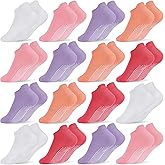 ELUTONG 16 Pairs Toddler Grip Socks for Boys Girls Non Slip Ankle Grippy Socks for Baby Infant Kids Aged 1-7T