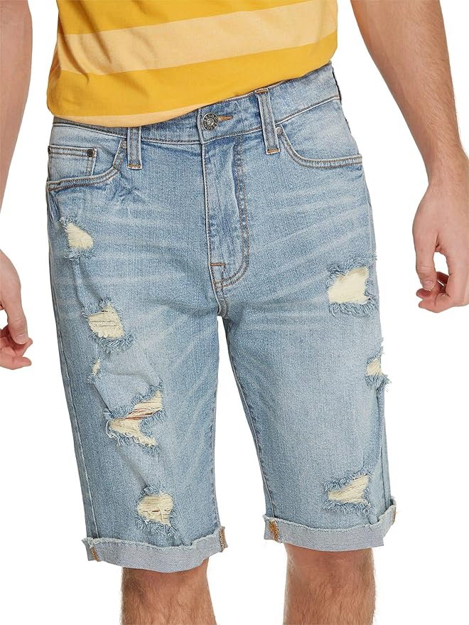 straight denim shorts