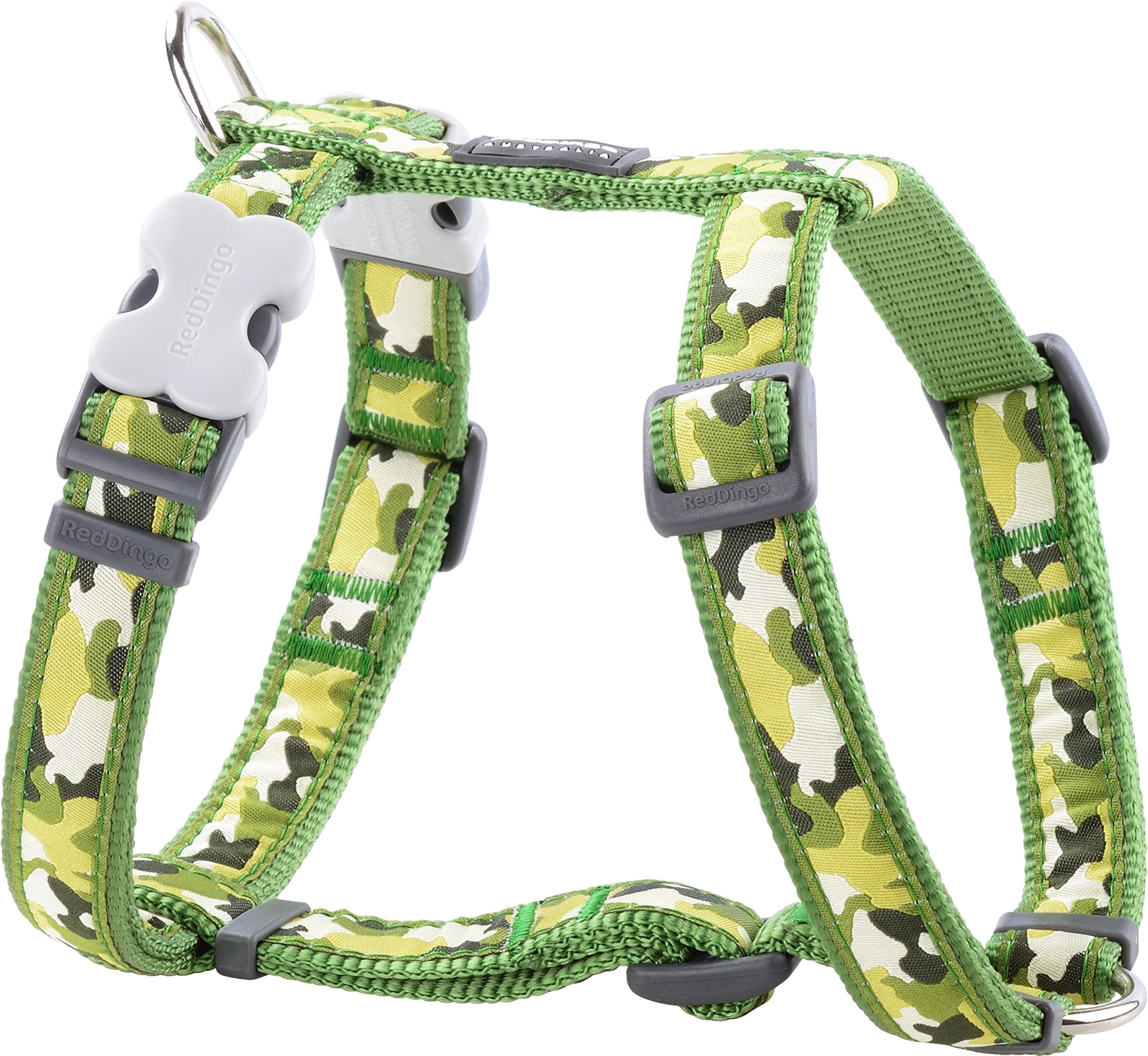 Red Dingo Classic Dog Harness Design, Camouflage Green, Large 25mm