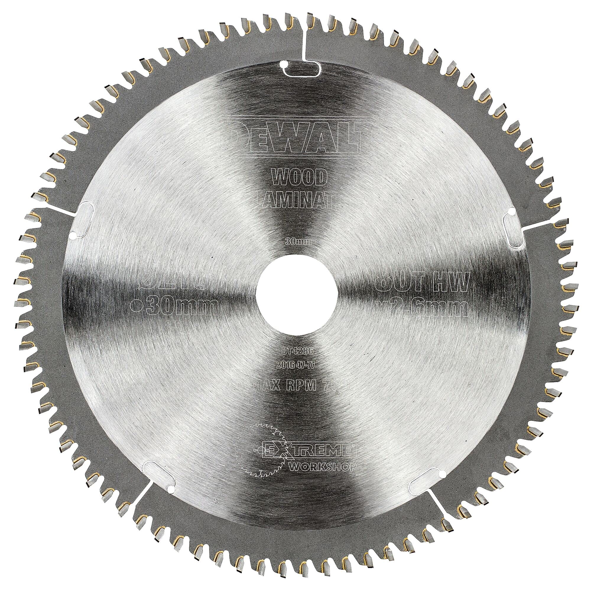 DeWalt Negative Rake Circular Saw Blade 216 X 30 X 80t, DT4286-QZ