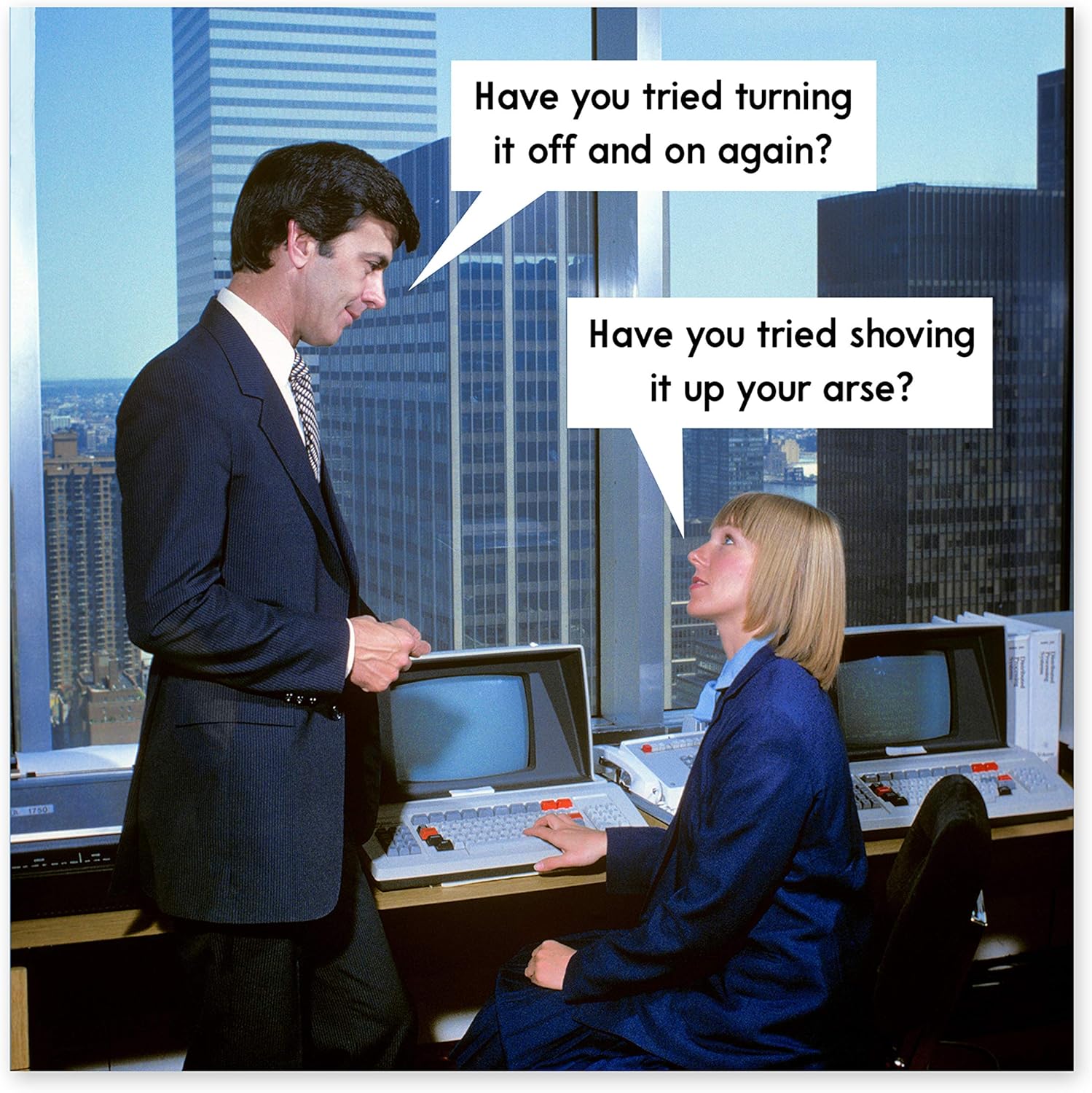 Humorous Birthday Card for Her, 'Have You Tried Turning it Off and On', For Mum Dad Sister Brother, Tech Support Joke - Image 3