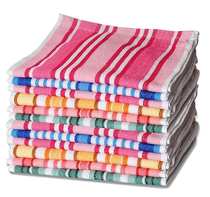 Sleepinns Stripe 100% Cotton Face Towel Set of 6 pc GSM 440 L W 30*30 CM-Multi