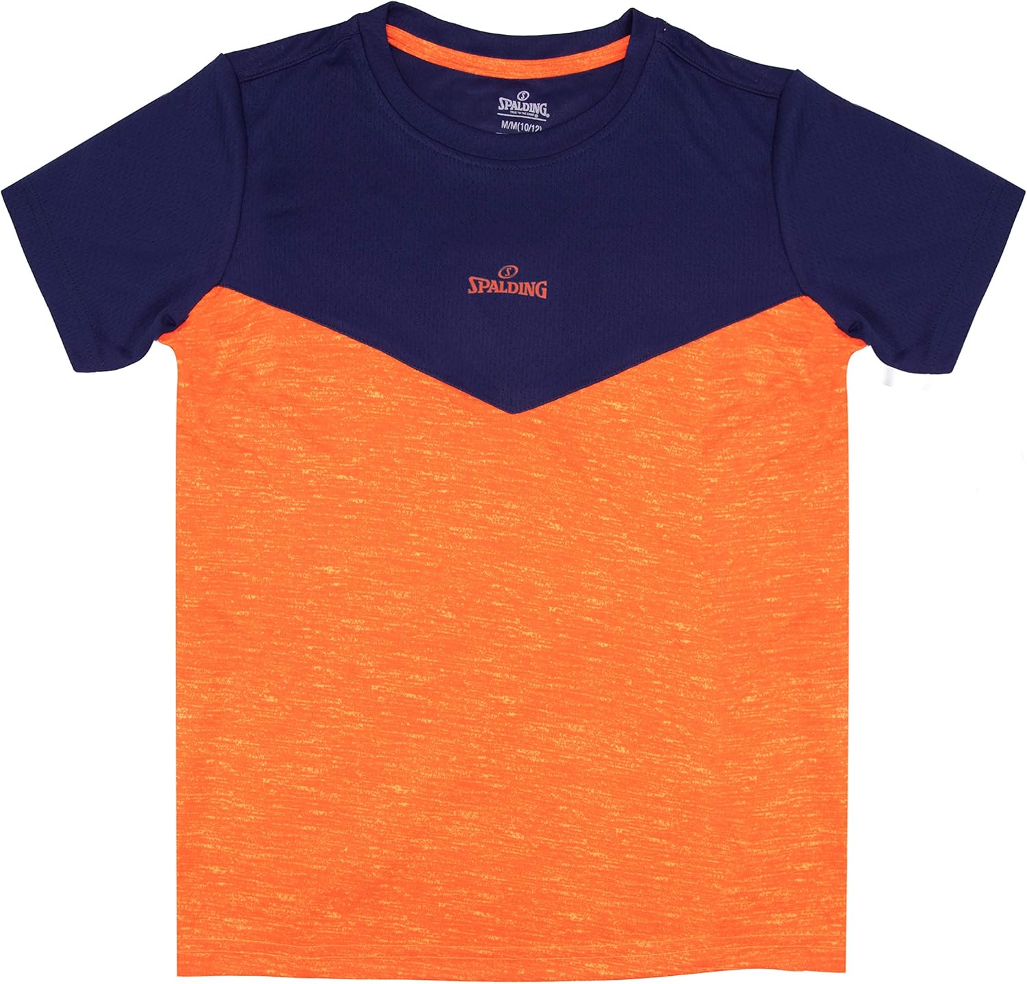 Spalding Boys Athletic Mesh Graphic Logo Performance Crewneck Gym T-Shirt Top: Clothing