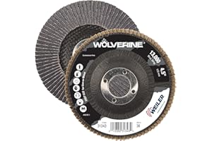 Weiler 31343 Wolverine 4-1/2" x 7/8" Arbor Hole Abrasive Flap Disc, 36 Grit Zirconia Alumina, Bevel Type 29, Phenolic Backing