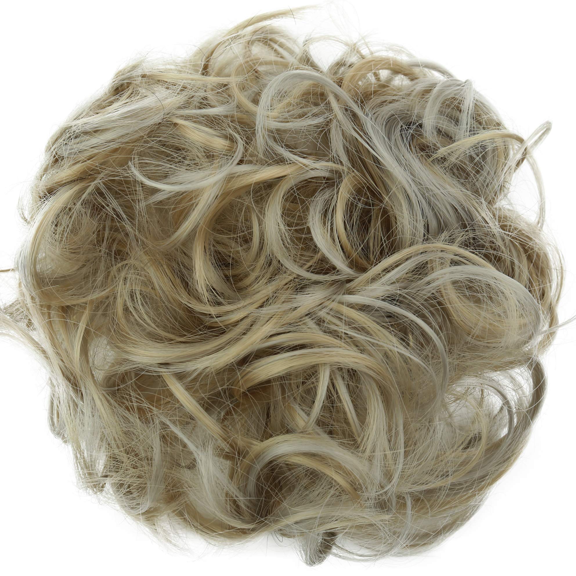 CAISHA Messy Scrunchie Bun Voluminous Wavy Hairpiece Heat-resistant Synthetic Fibres Ash Blonde Mix G32A — image 1