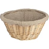 Matfer Bourgeat Banneton Linen-Lined Proofing Wicker Basket, Round, 8 1/4"