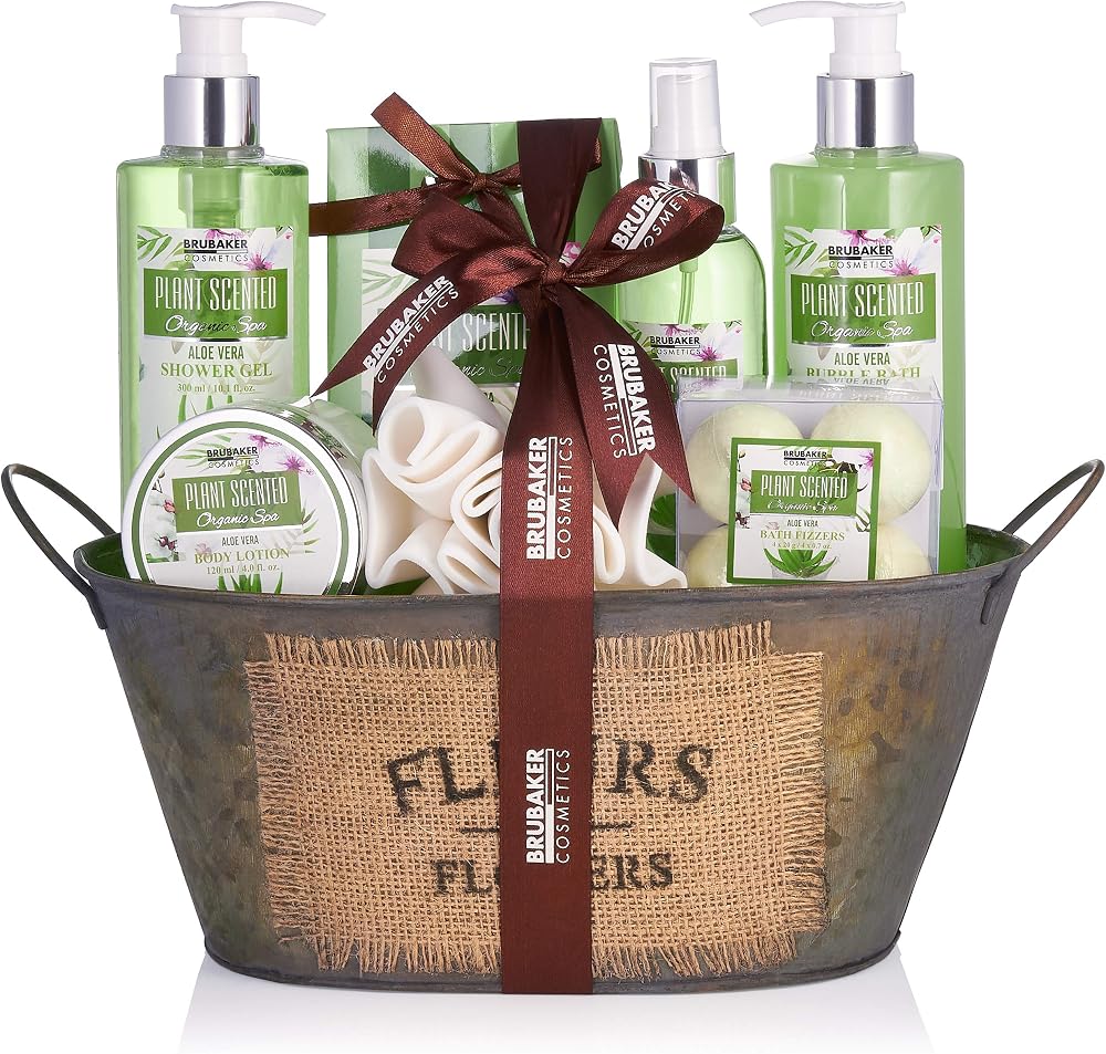 BRUBAKER Aloe Vera Bath Shower Set 11pc Gift Set Vintage Bathtub Lotion Sprays