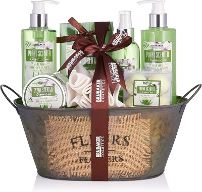 BRUBAKER Aloe Vera Bath Shower Set 11pc Gift Set Vintage Bathtub Lotion Sprays