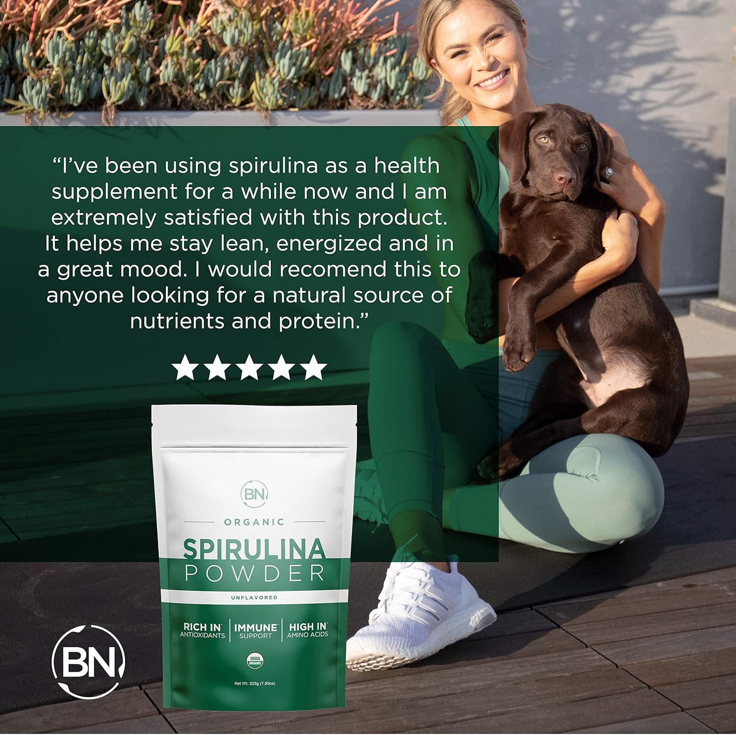 Spirulina Powder Organic - USDA Certified - RAW Nutrient Dense Over 70% Protein Per Serving - Purest Source Vegan Protein - Superfood - Rich in Vitamins and Minerals: Health & Personal Care