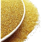 SE Si&Moos Gold Sanding Sugar Gold Edible Sparkling Sprinkles Sanding Sugar Crystals for Cookie Decorating Edible Glitter Rimmer for Cocktails, Perfect for Cake Cupcake Baking Decorating, Halloween Christmas Cookie Decorations 3.5 OZ