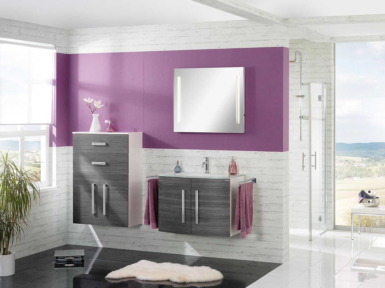 FACKELMANN Spiegel Mit LED Uhr Como Wandspiegel Mit Beleuchtung Ma