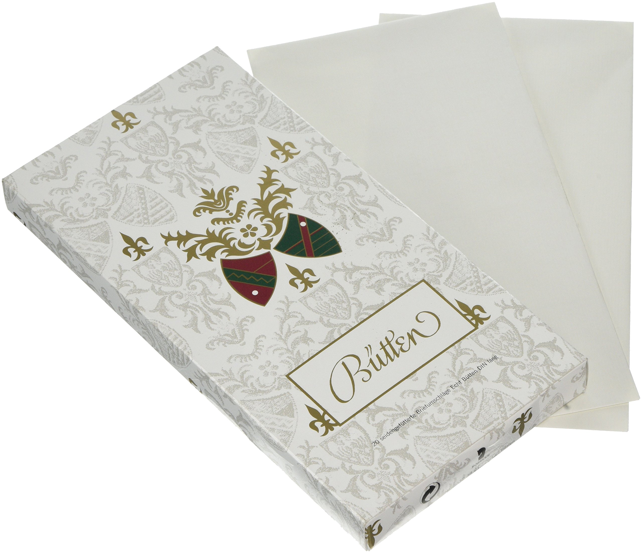 Rössler 20323801 DL Handmade Deckle Edged Lined Envelope - White