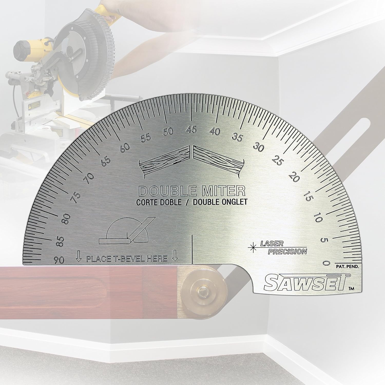 SAWSET The Miter Saw Protractor Reinvented to Eliminate Math. Large