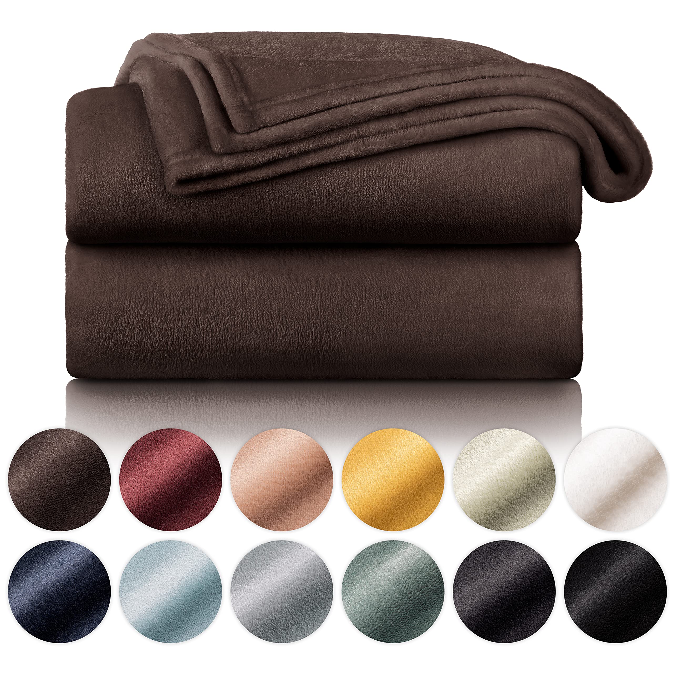 Blumtal Cosy Fleece Blanket - Super Fluffy and Thick Throws for sofas, Dark Brown Throw Blanket - King Size, 270 x 230 cm