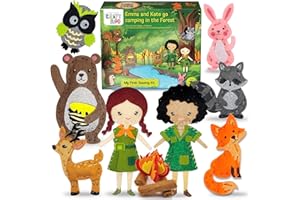 CRAFTILOO Woodland Sewing Kit for Kids, Fun and Educational Fairytale Craft Set for Boys and Girls Age 7-12, Sew Your Own Felt Forest Animal Craft Kit for Beginners