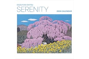 Wall Calendar 2026, Serenity: Kazuyuki Ohtsu Art, 12 Months, Large Grid Design Featuring 12 Artworks