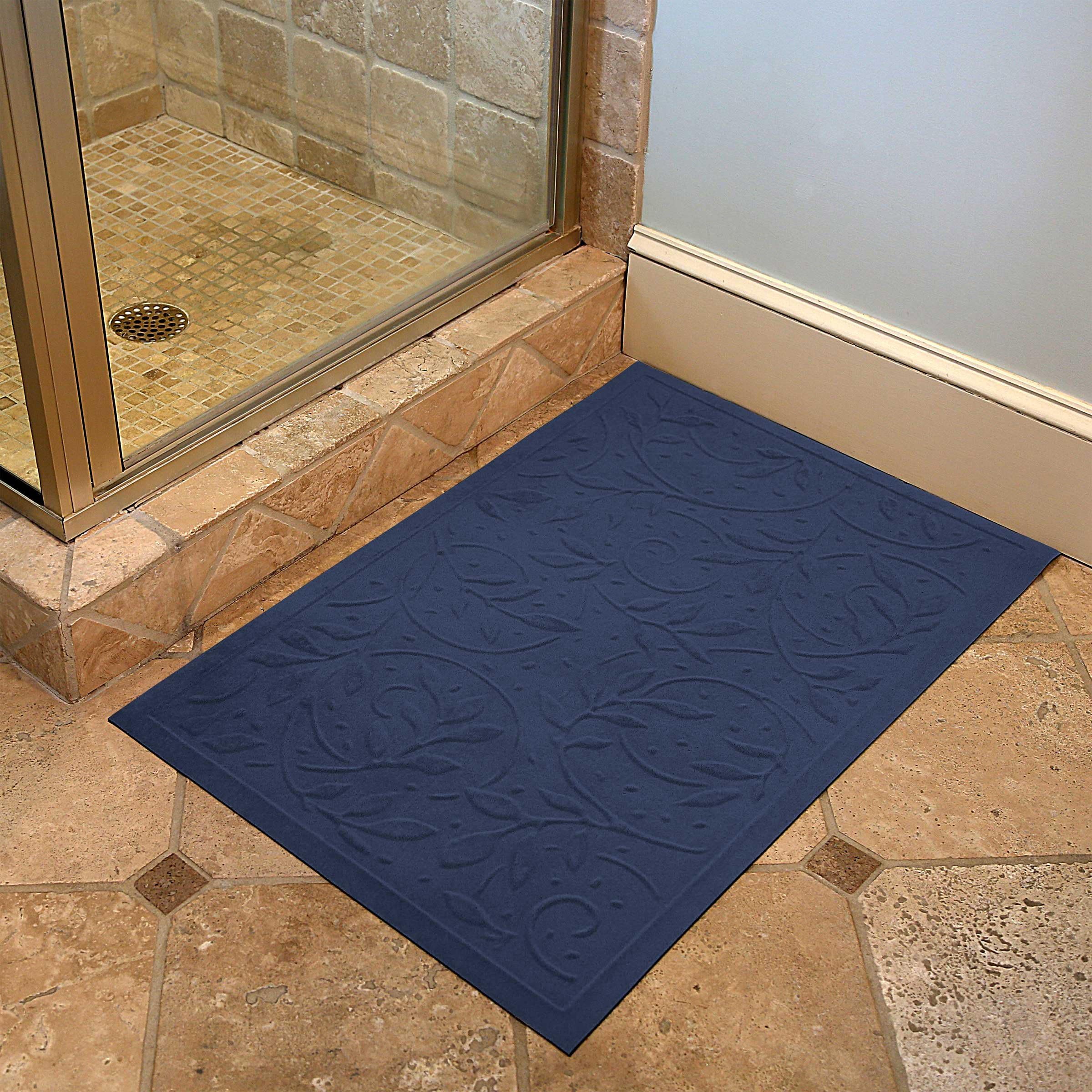 Soft Impressions Wisteria Low-Profile Mat, 2 by 3-Feet, Navy