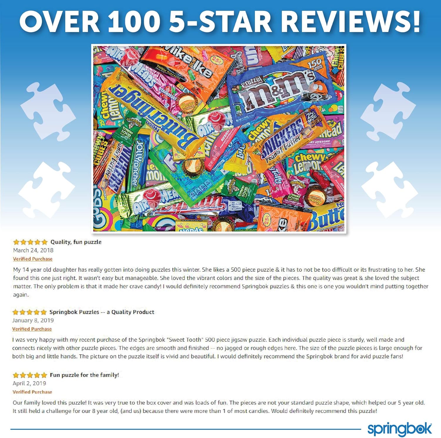Springbok's 500 Piece Jigsaw Puzzle Sweet Tooth, Multi: Toys & Games