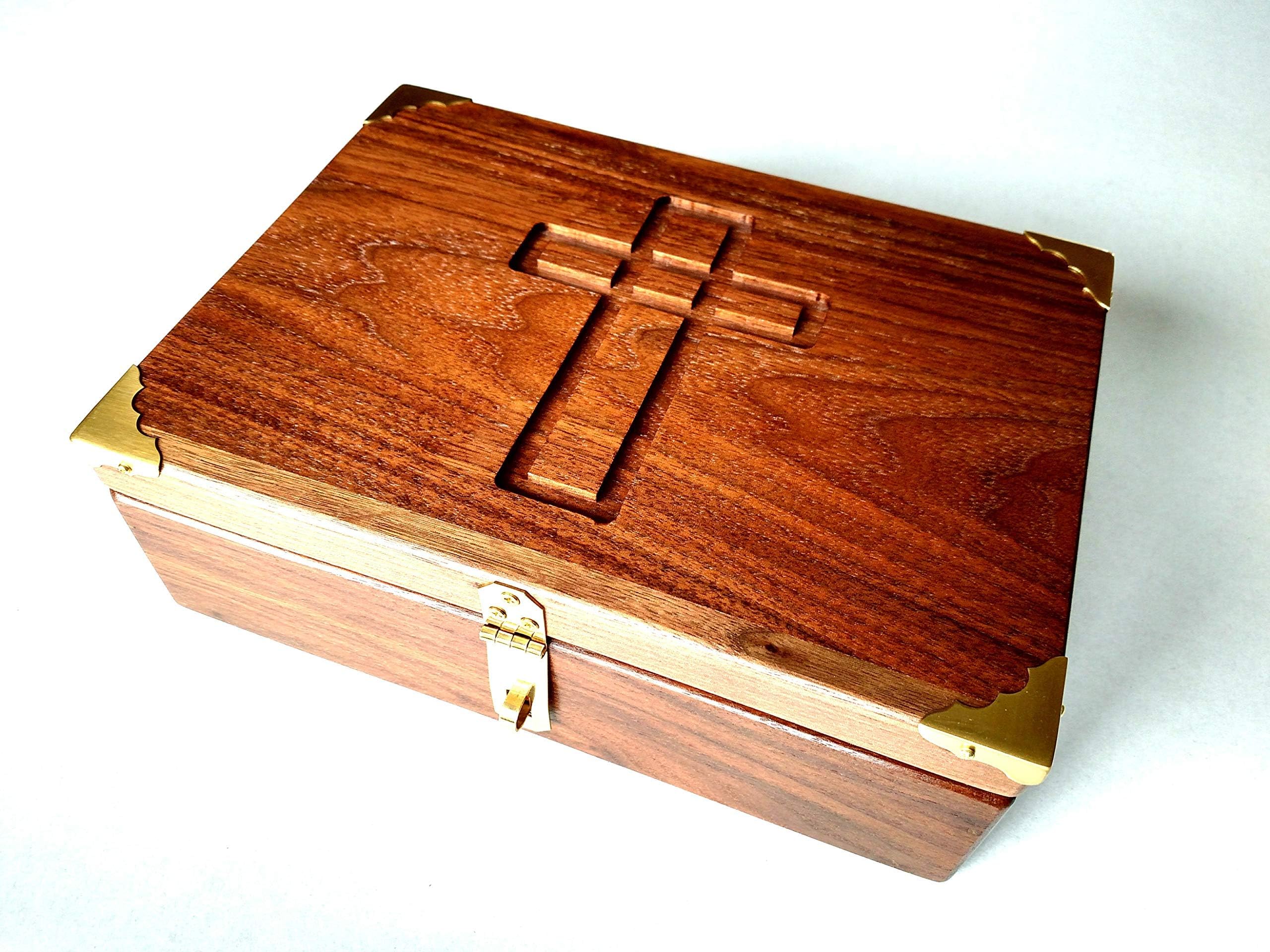 Walnut Bible Box Book Box or Keepsake Box