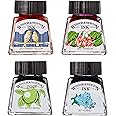 Winsor & Newton Collection Drawing Ink Set, Vibrant Tones, 0.5, Set of 4