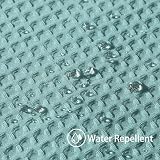 Shower Curtain 182x182cm Turquoise with Metal Hooks, Waffle Fabric view 3