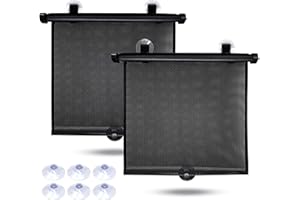 EcoNour Car Window Shades for Baby (2 Pack) - Upgraded | Car Shades for Side Window | Comes with Enhanced Suction Cups & Larg