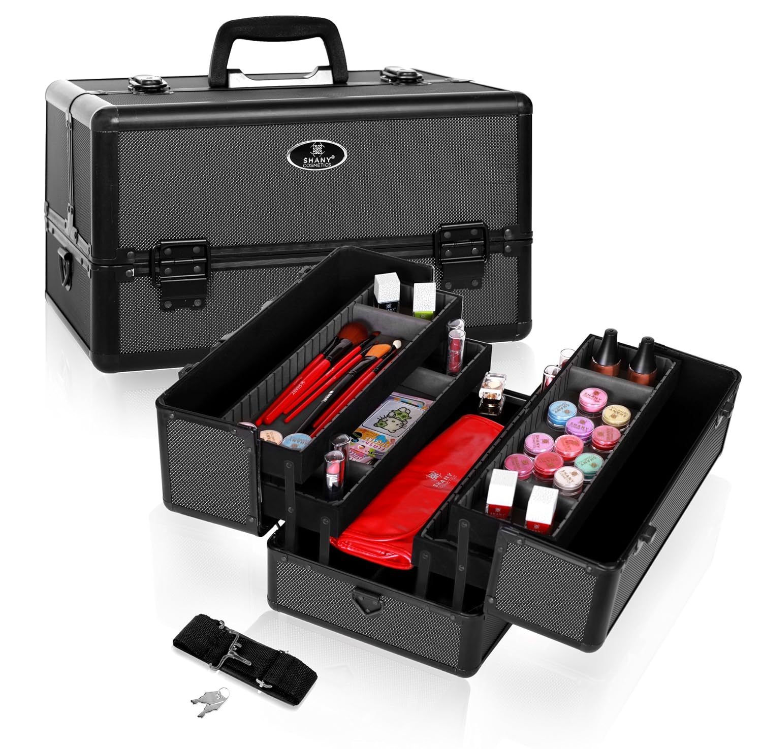 SHANY Cosmetics All Black Light Weighted Makeup Train Case