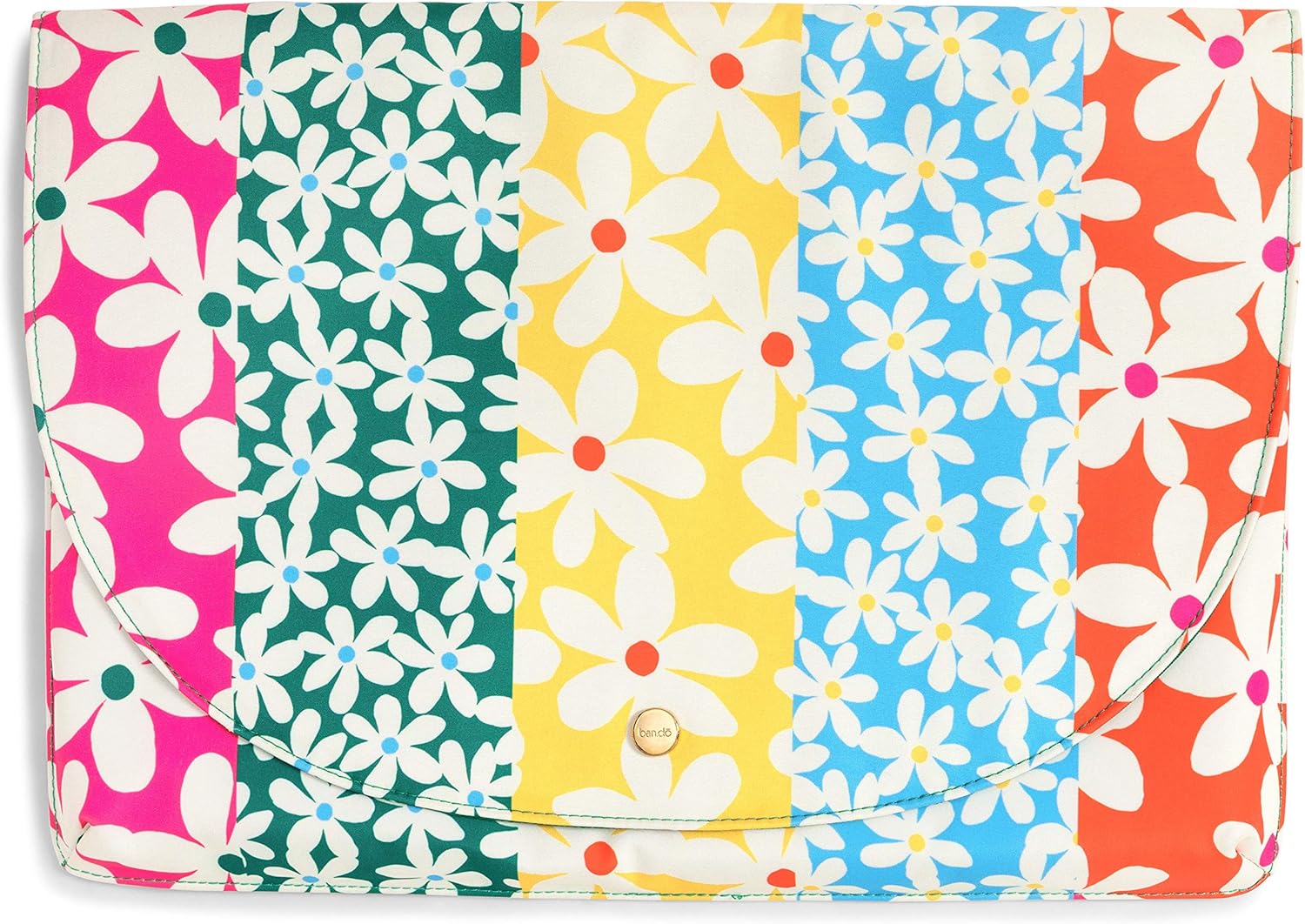 Ban.do Logged On Laptop Sleeve with Button Snap Close, Floral Computer Case Fits Up to 15-inch Laptop, Daisies