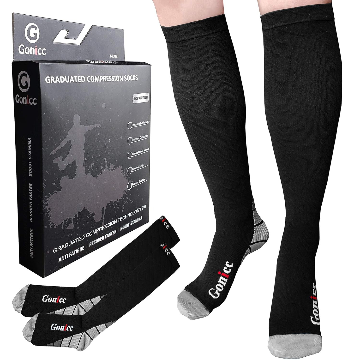 宅配便配送 S M Gray Socks Compression B07p8pkgfb Professional圧縮膝スリーブペア 2個 通気性 ブレースとサポート膝の痛み止め半月板損傷 関節炎 傷害 ランニング 関節痛 Lifetime Gonicc 膝肘サポーター Wwmp Org Za