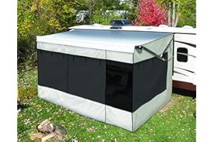 Solera Family Room RV Awning Screen Room, 15', for 10'-21' Manual or Power RV Awnings, Polyester Fabric Construction, Weatherproof, Storage Bag, Compatible with Solera, Dometic, Carefree - 362230