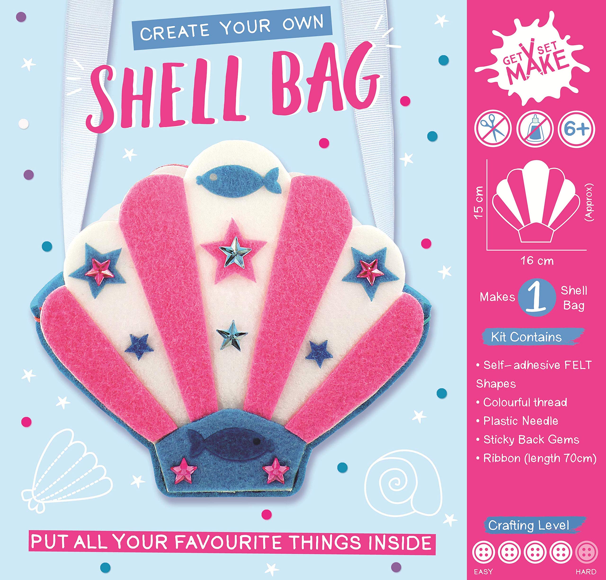Express Yourself MIP Get Set Make Create Your Felt Sea Shell Bag Kids Craft Kit for Kids GSET012