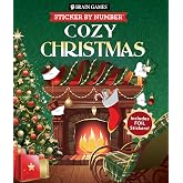Brain Games - Sticker by Number: Cozy Christmas (24 Images): Includes Foil Stickers!