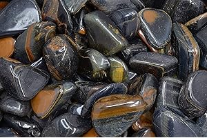 Fantasia Materials: 1 lb Tumbled Blue Tiger Eye Stones from Africa - 1.5" to 2.25" avg. (Size #9)