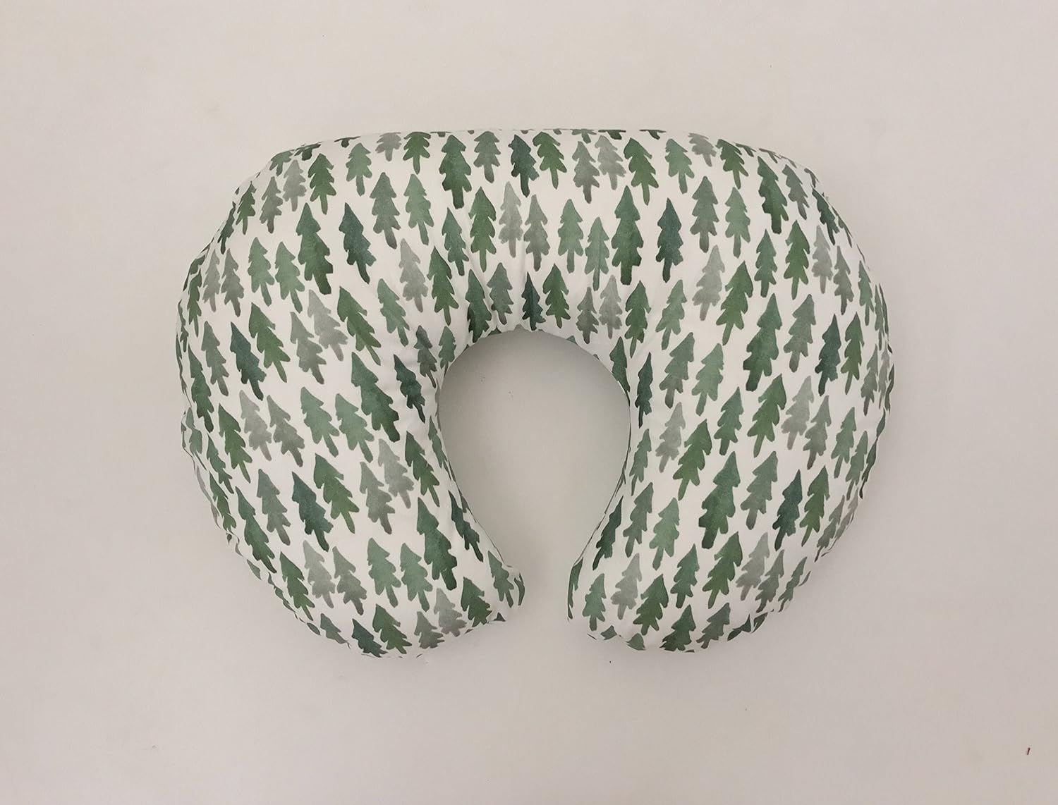 Nursing Pillow Cover Green Trees Handmade