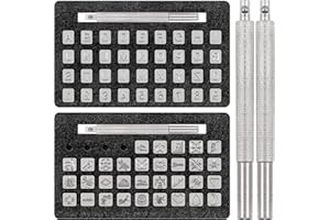 Mardatt 70Pcs Leather Stamping Kit - Alphabet, Number, Pattern Stamps, Punch and Carving Tools for Craft, Working, Saddle Mak