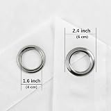DWCN White Sheer Curtains 52x84 2 Panels Textured Voile Eyelet Top view 4