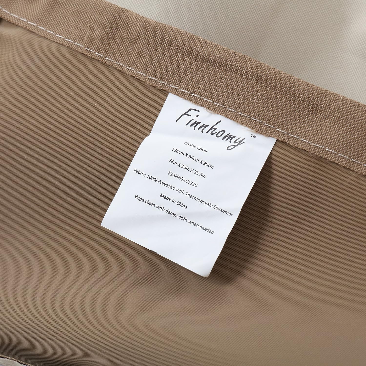 Finnhomy Outdoor Patio Waterproof Chaise Lounge Chair Covers Furniture Cover Large Folding Heavy Duty Weather/Fade Resistant Beige, 78" L x 35.5" W x 33" H: Furniture & Decor