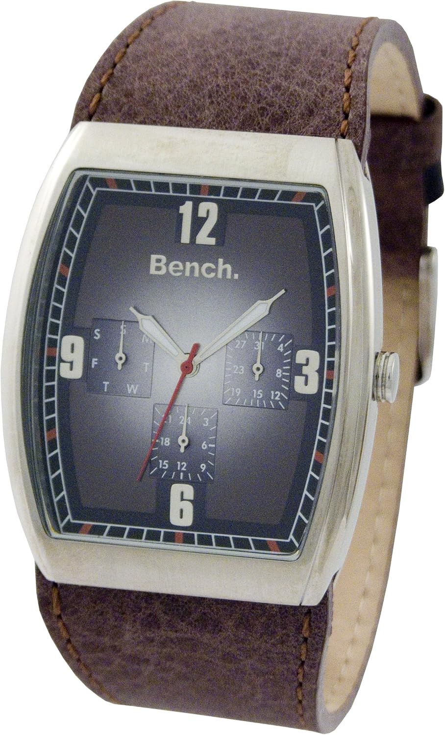 Bench Gents Black Dial Watch With Brown Leather Strap Amazon.co.uk