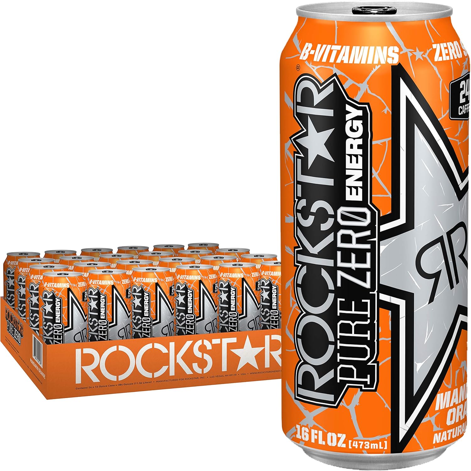 Amazon Com Rockstar Energy Drink Pure Zero Mandarin Orange 24 Count Grocery Gourmet Food