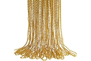 HOOSUN 30 Pack Glod Beads Necklaces Bulk,Christmas Beads Necklaces Party Favors,Mardi Gras Beads Necklaces for Glod Party Decorations,School Event,Parade Throw,Christmas Outfits Accessories for Women Kids