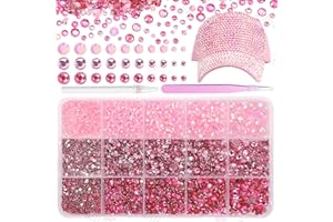 CYNAILLI 15000 Pcs Pink Color Resin Rhinestones for Crafts, Flatback Resin Rhinestones for Bedazzling Gems 2/3/4/5/6mm Flatback Gems Jewels for DIY Mugs Tumblers Bottles Clothing Shoes Nail Art
